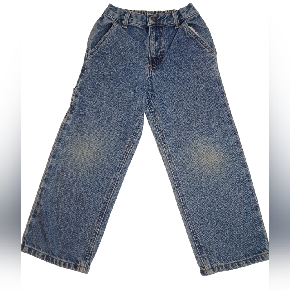 Vintage Rustler Cotton Boys Carpenter Jeans Size 6 Elastic Waist